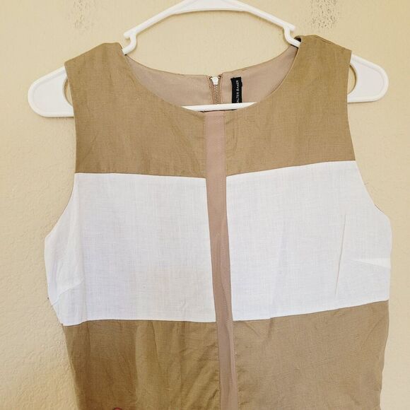 W118 Walter Baker Pleated Dress Size Xs 100% Linen Lined Lightweight Sleeveless - Picture 2 of 8